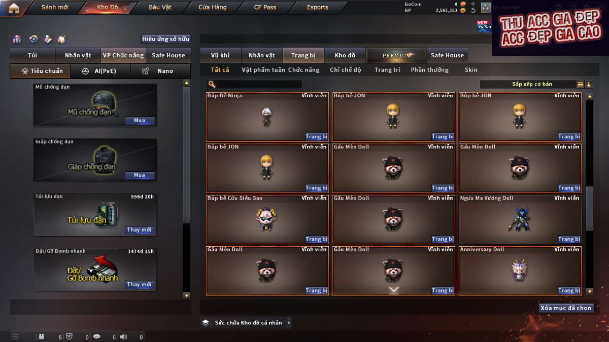 shop acc cf uy tin gia re
